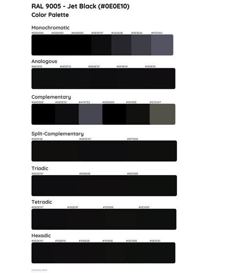 ral color chart black.